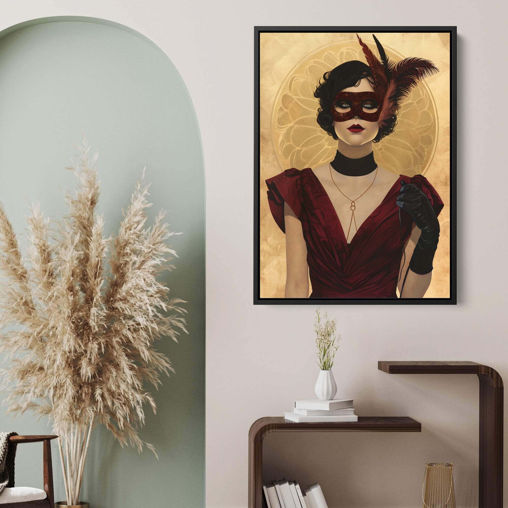 Lady in the Feather Mask Canvas Print