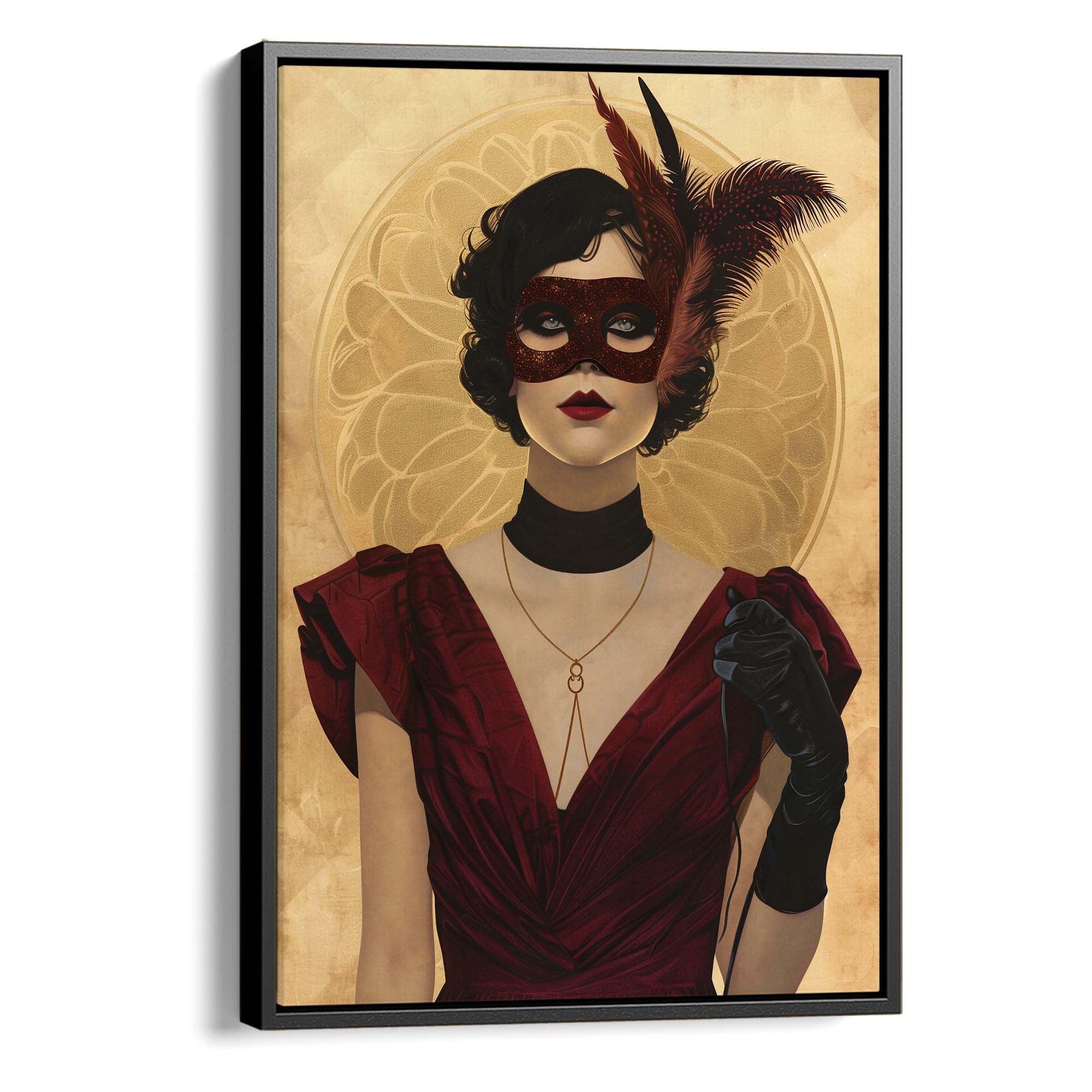 Lady in the Feather Mask Canvas Print