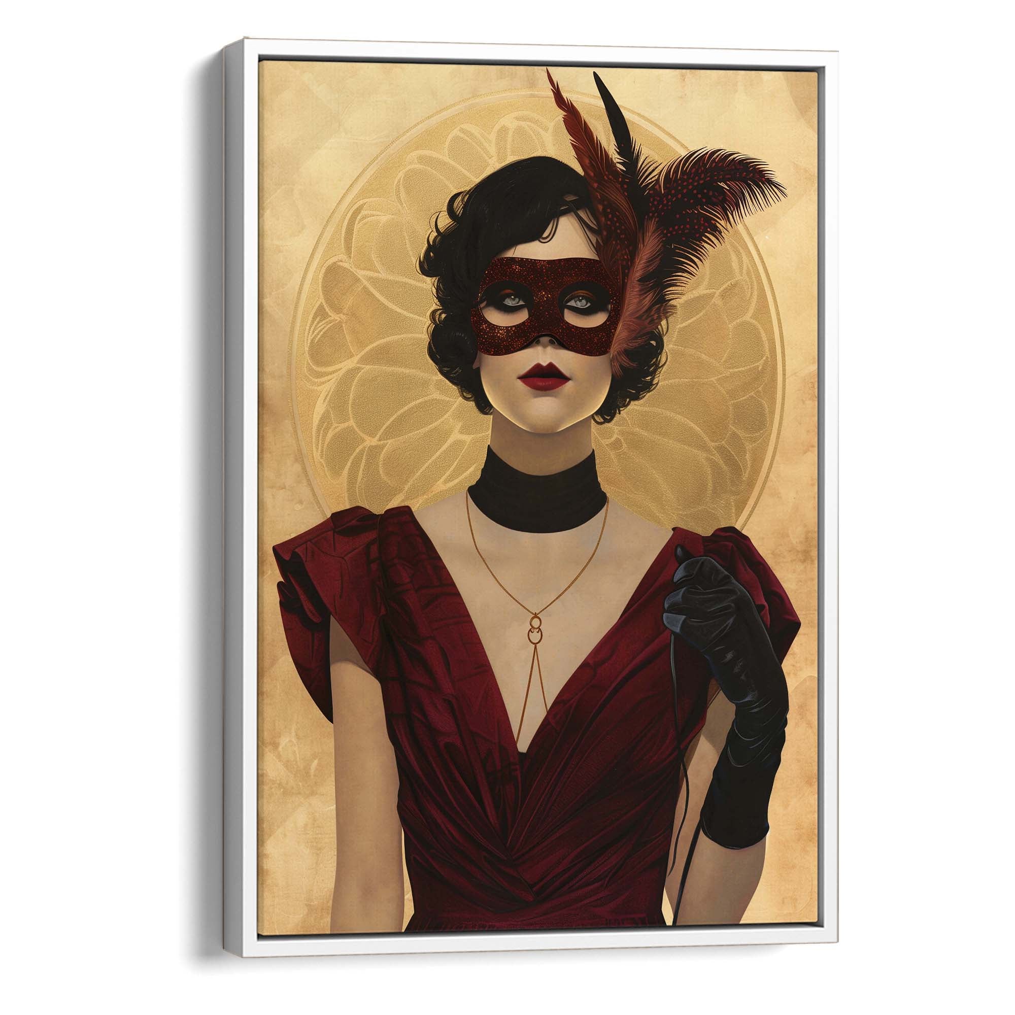 Lady in the Feather Mask Canvas Print