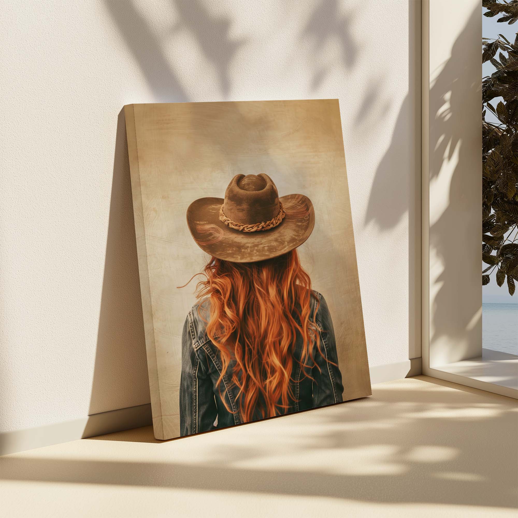 Red Hair Cowgirl No1 Canvas Print