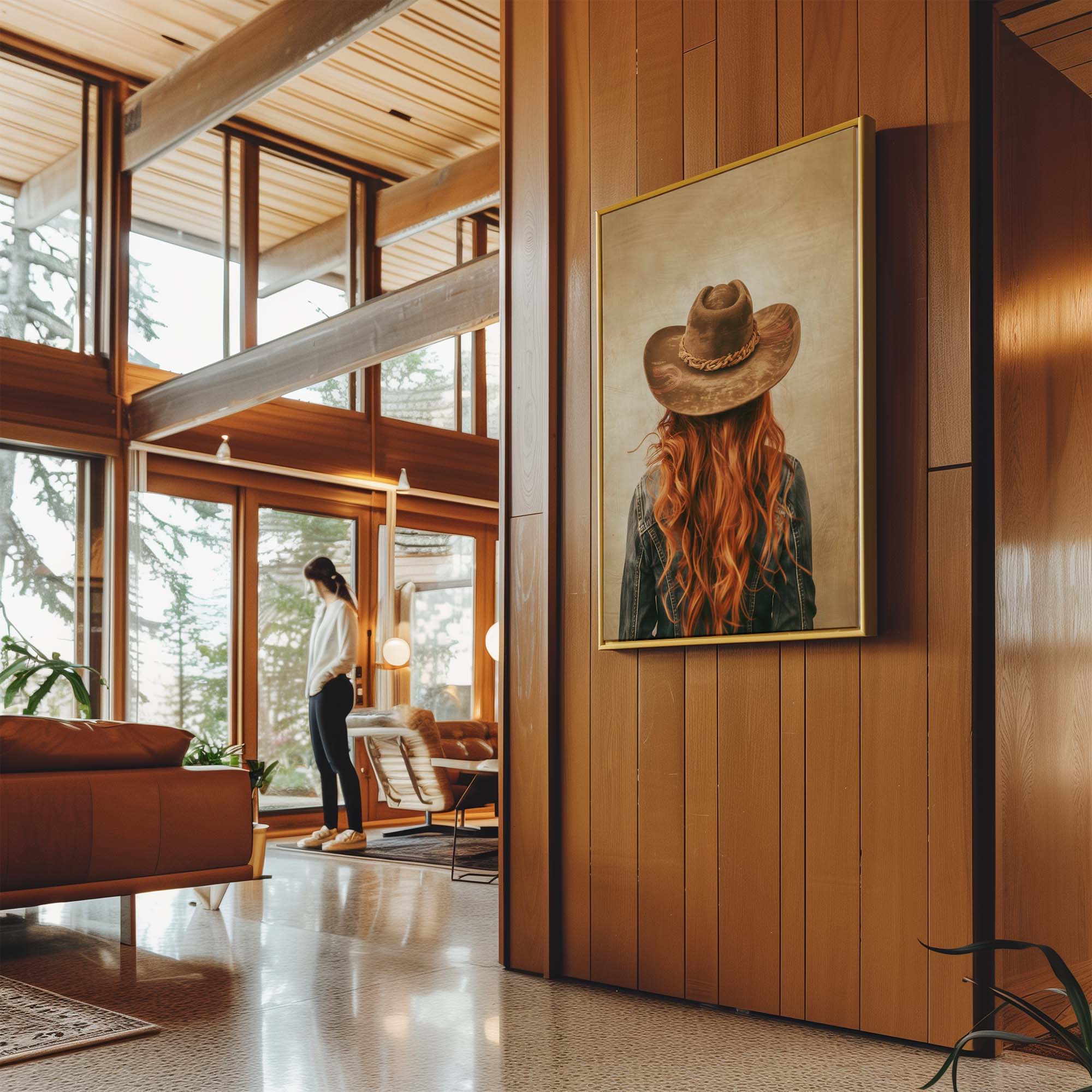 Red Hair Cowgirl No1 Canvas Print