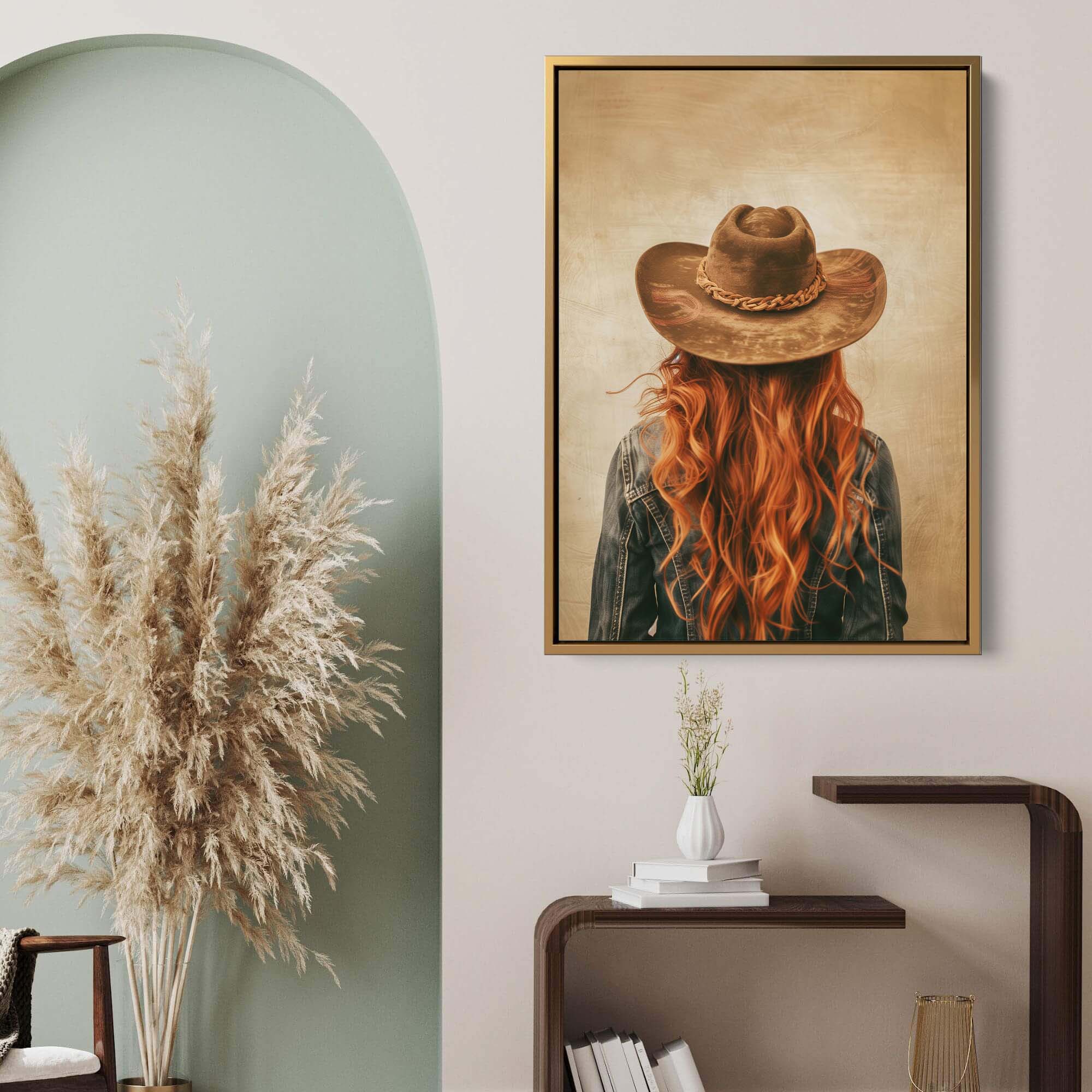 Red Hair Cowgirl No1 Canvas Print