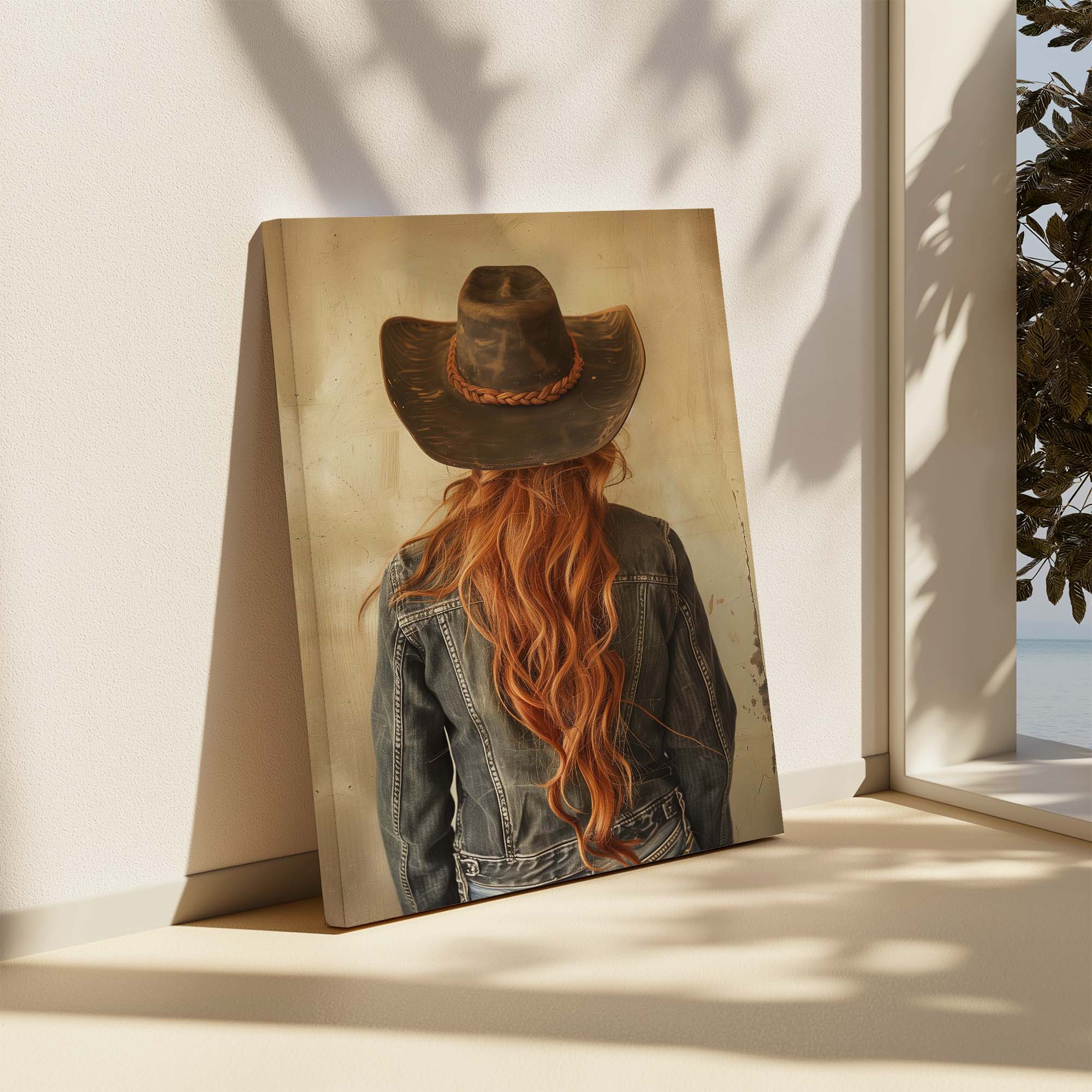 Red Hair Cowgirl No2 Canvas Print
