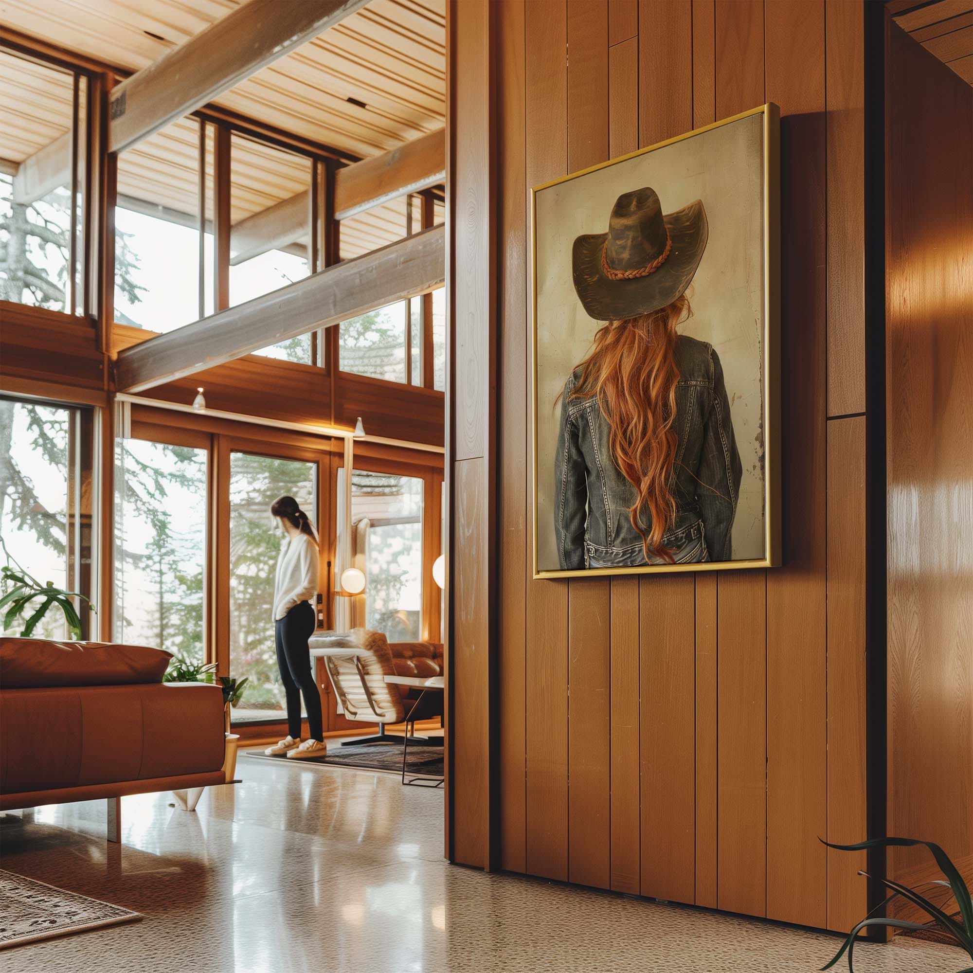 Red Hair Cowgirl No2 Canvas Print