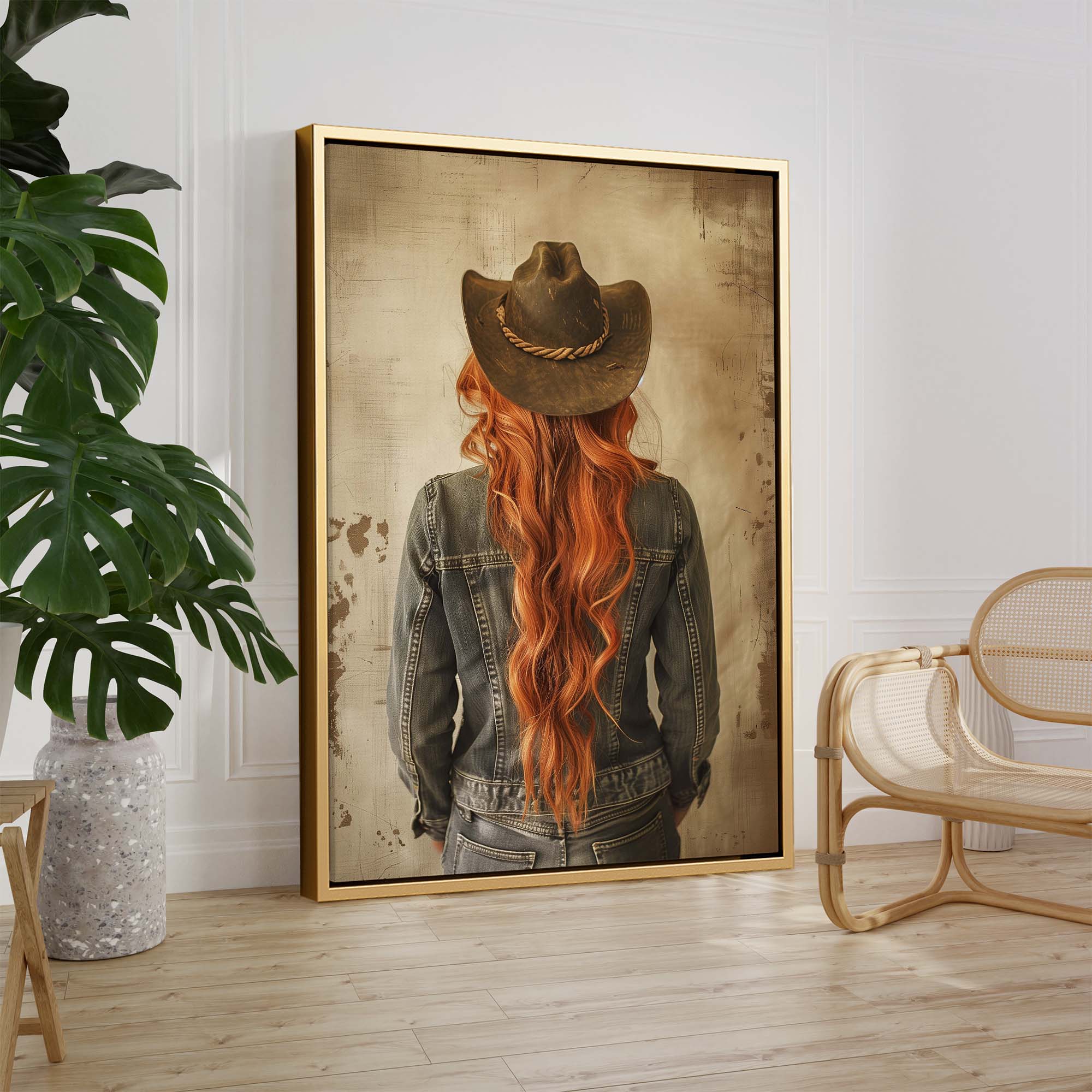 Red Hair Cowgirl No3 Canvas Print