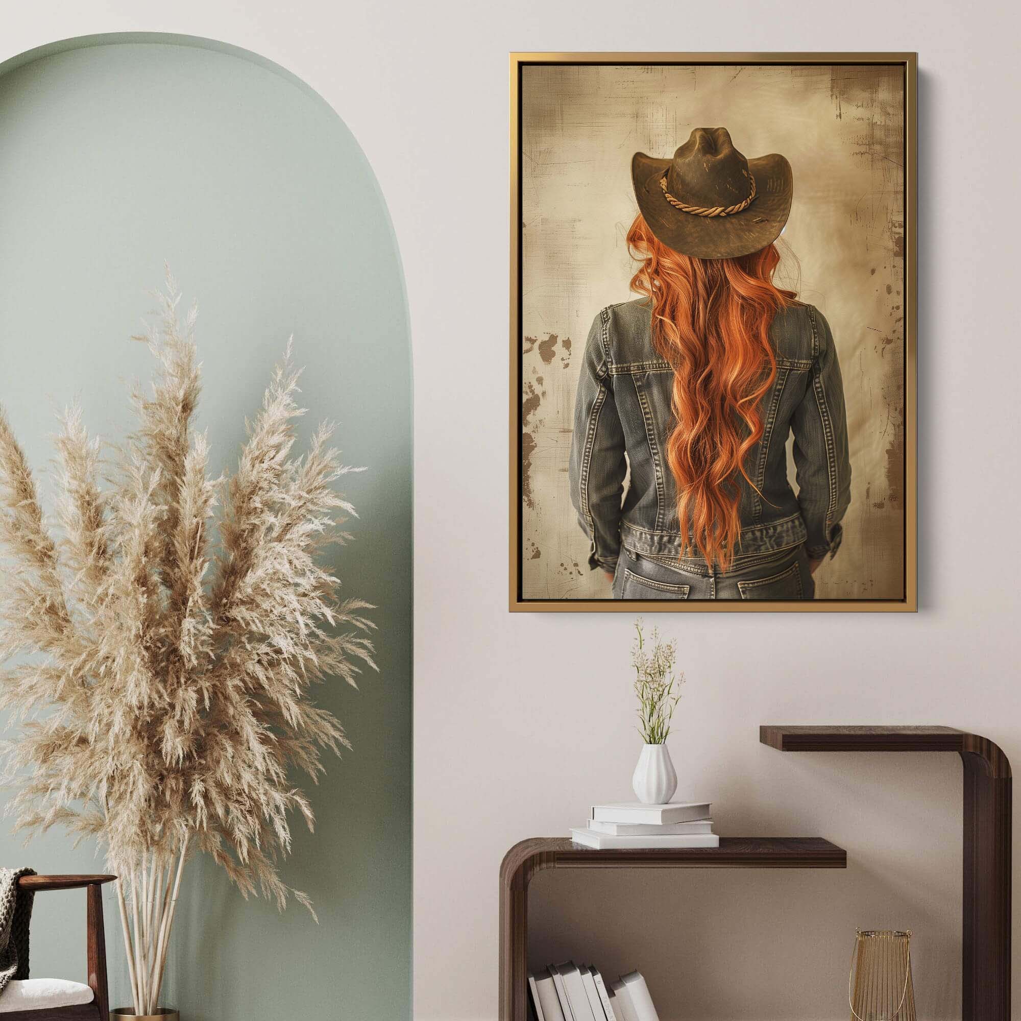 Red Hair Cowgirl No3 Canvas Print