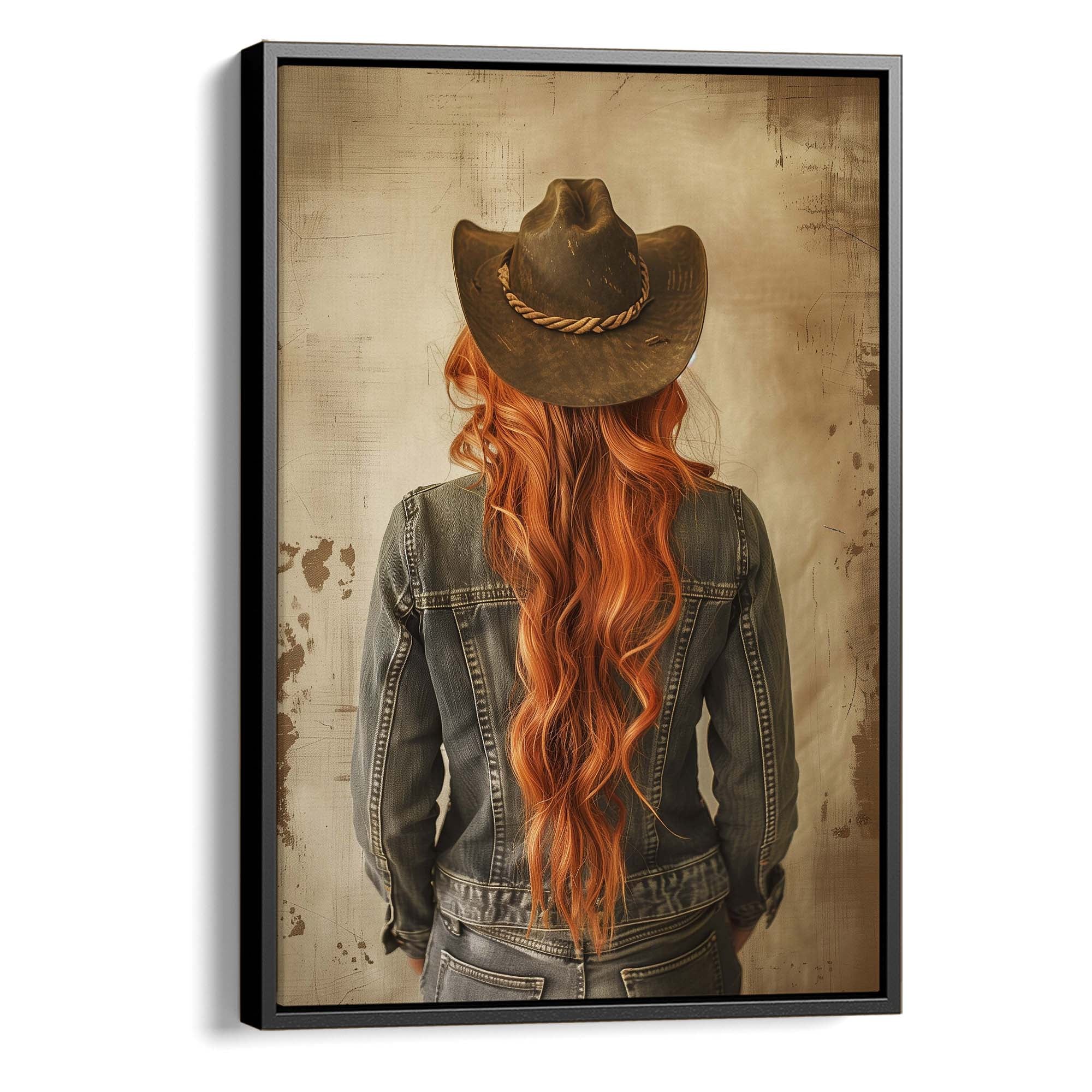 Red Hair Cowgirl No3 Canvas Print