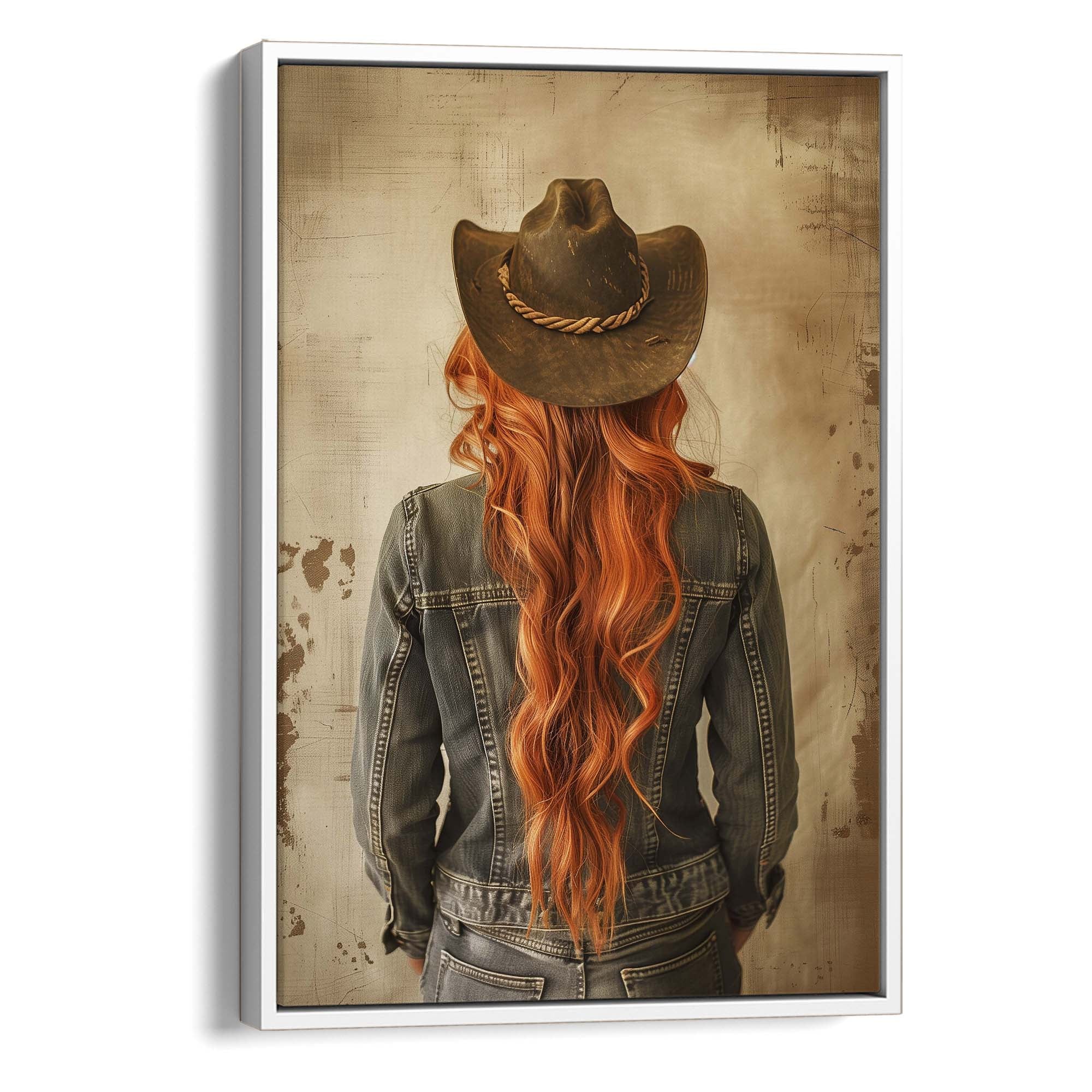 Red Hair Cowgirl No3 Canvas Print