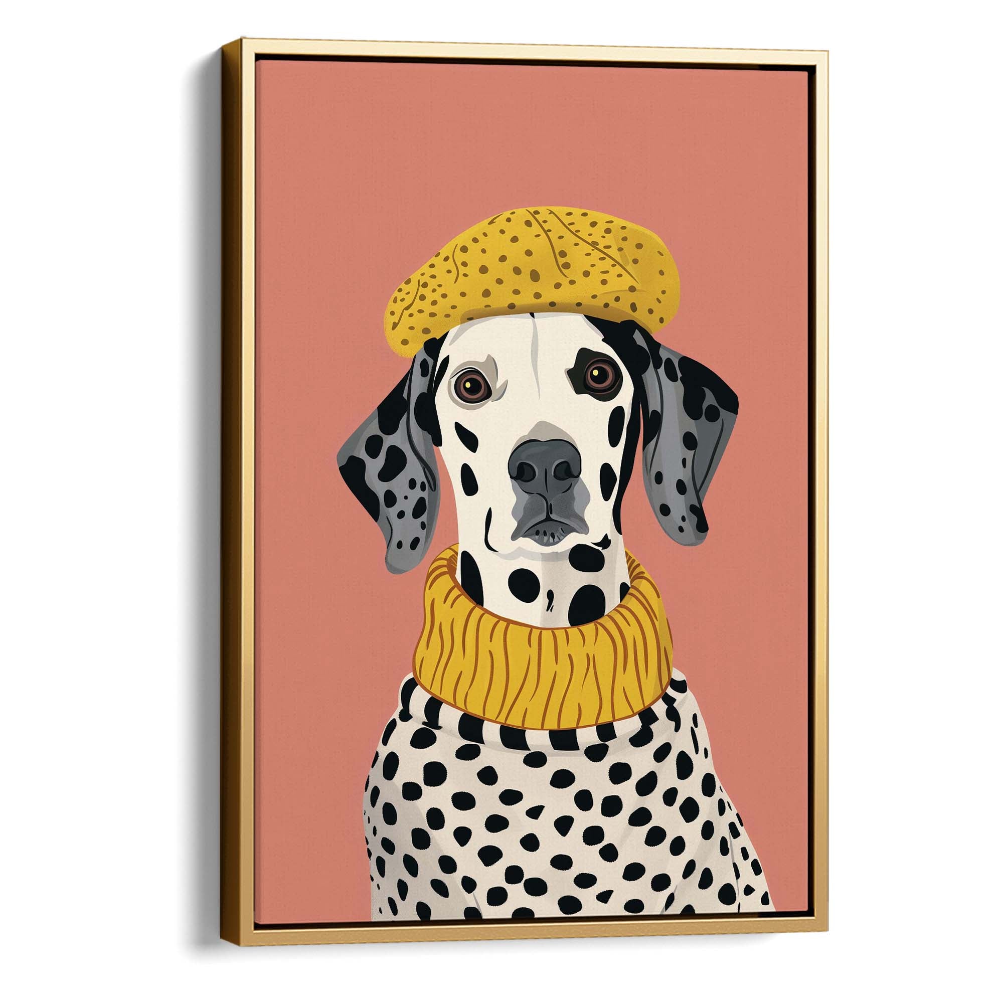 Retro Pattern Pup Canvas Print