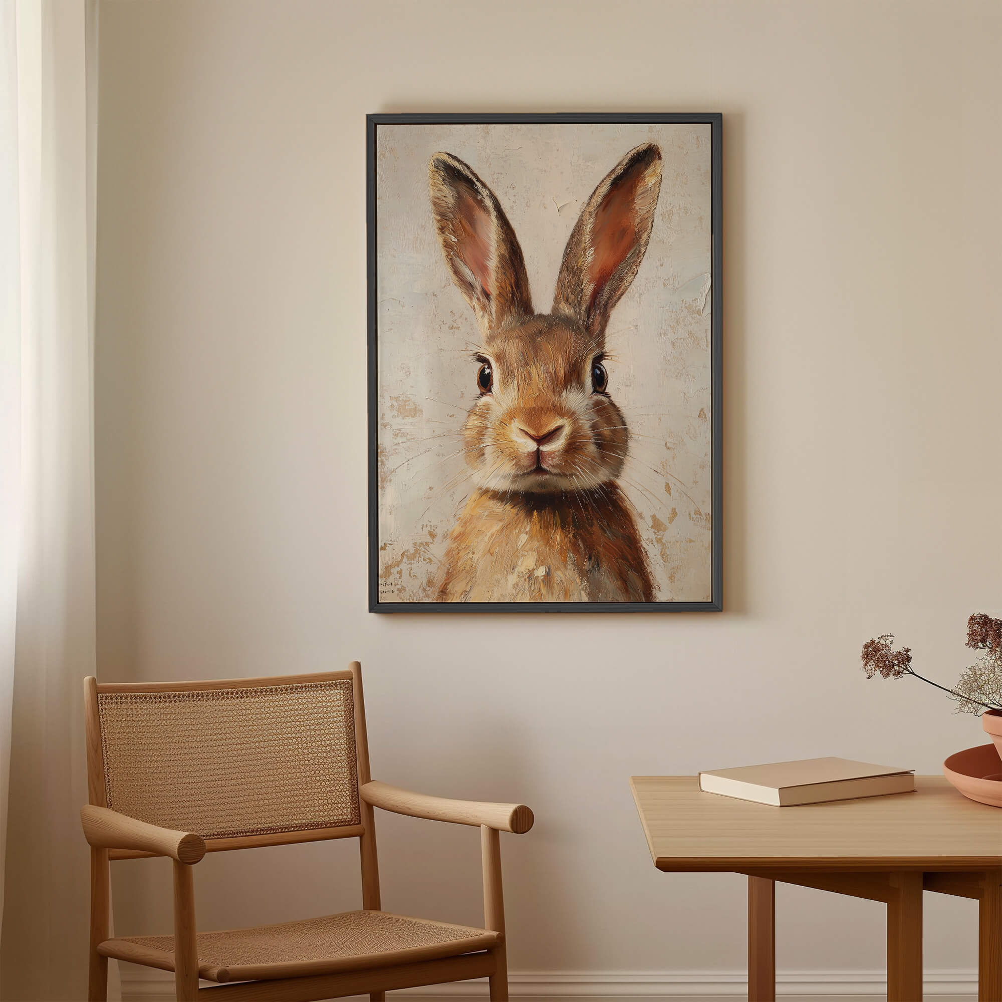 Rustic Bunny Gaze Canvas Print Canvas Art Wildfrog Art