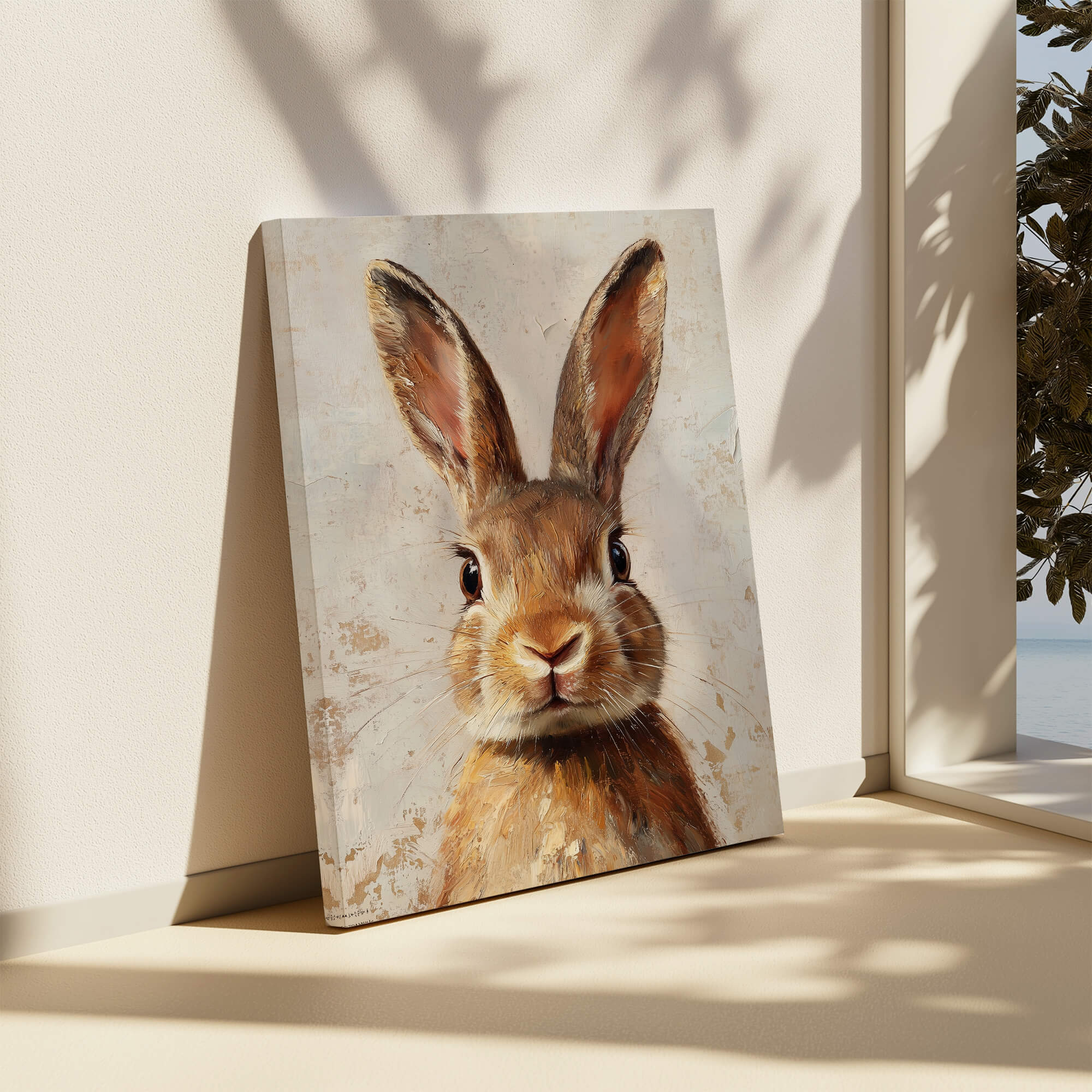 Rustic Bunny Gaze Canvas Print Canvas Art Wildfrog Art