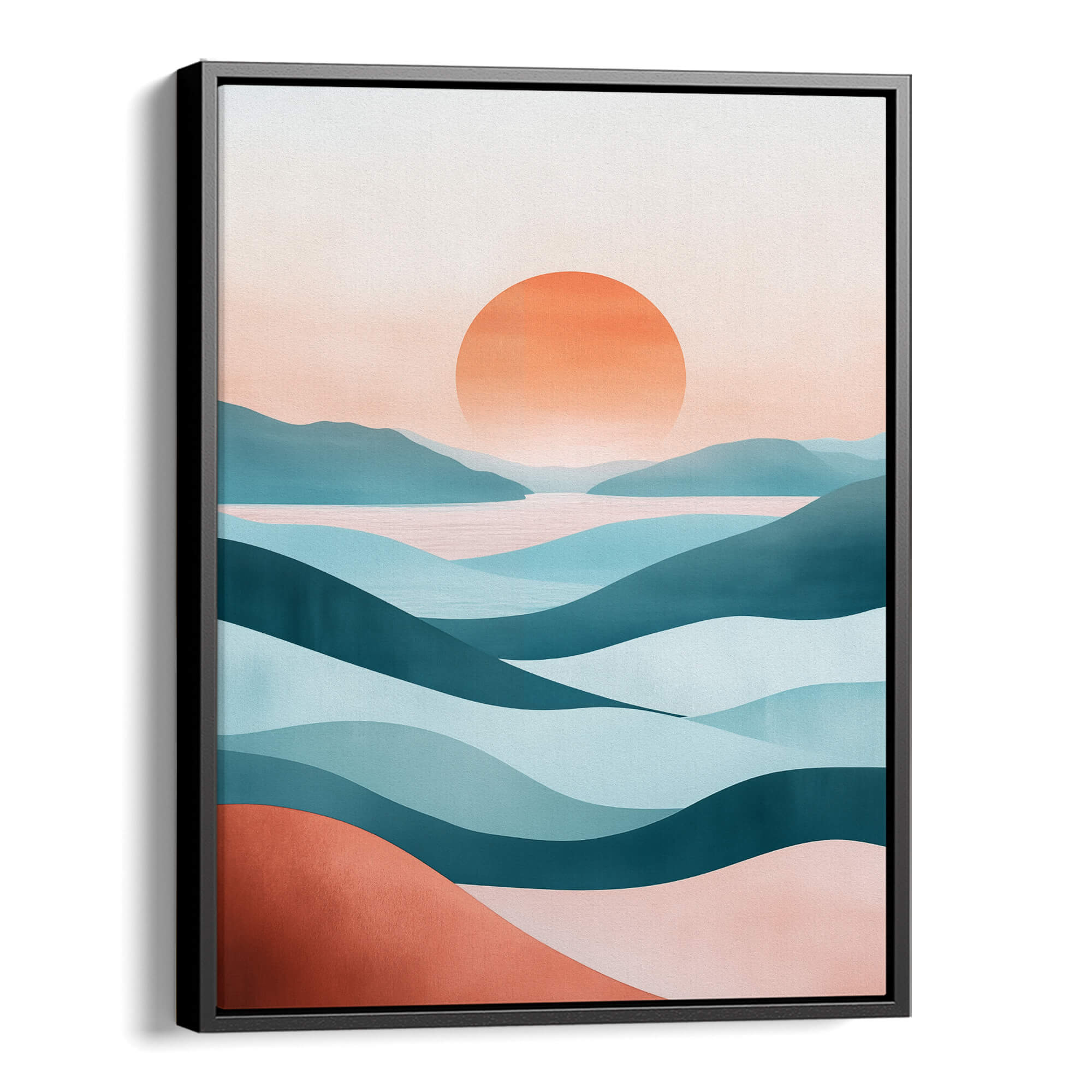 Serene Mountainscape with Sunset Glow Canvas Print Canvas Art Wildfrog Art