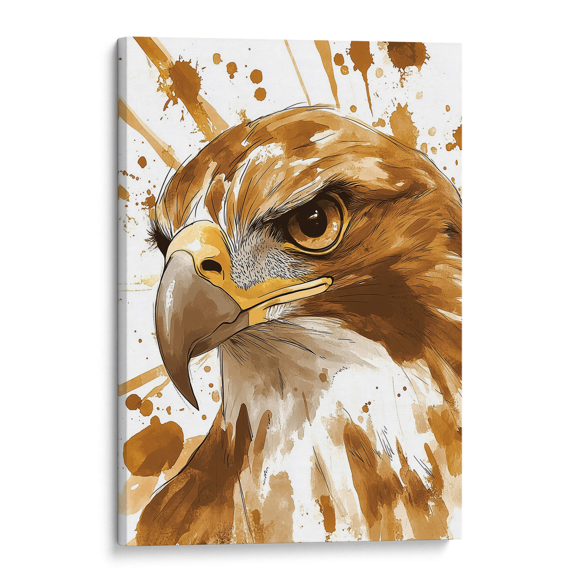 Fierce Eagle Splash Canvas Print