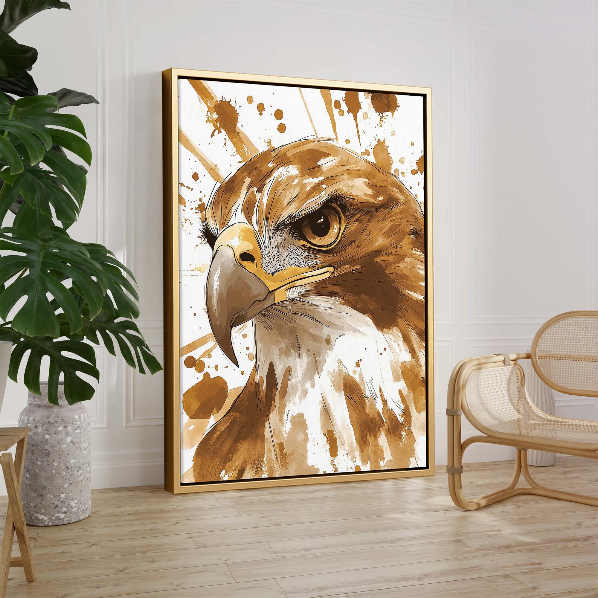 Fierce Eagle Splash Canvas Print