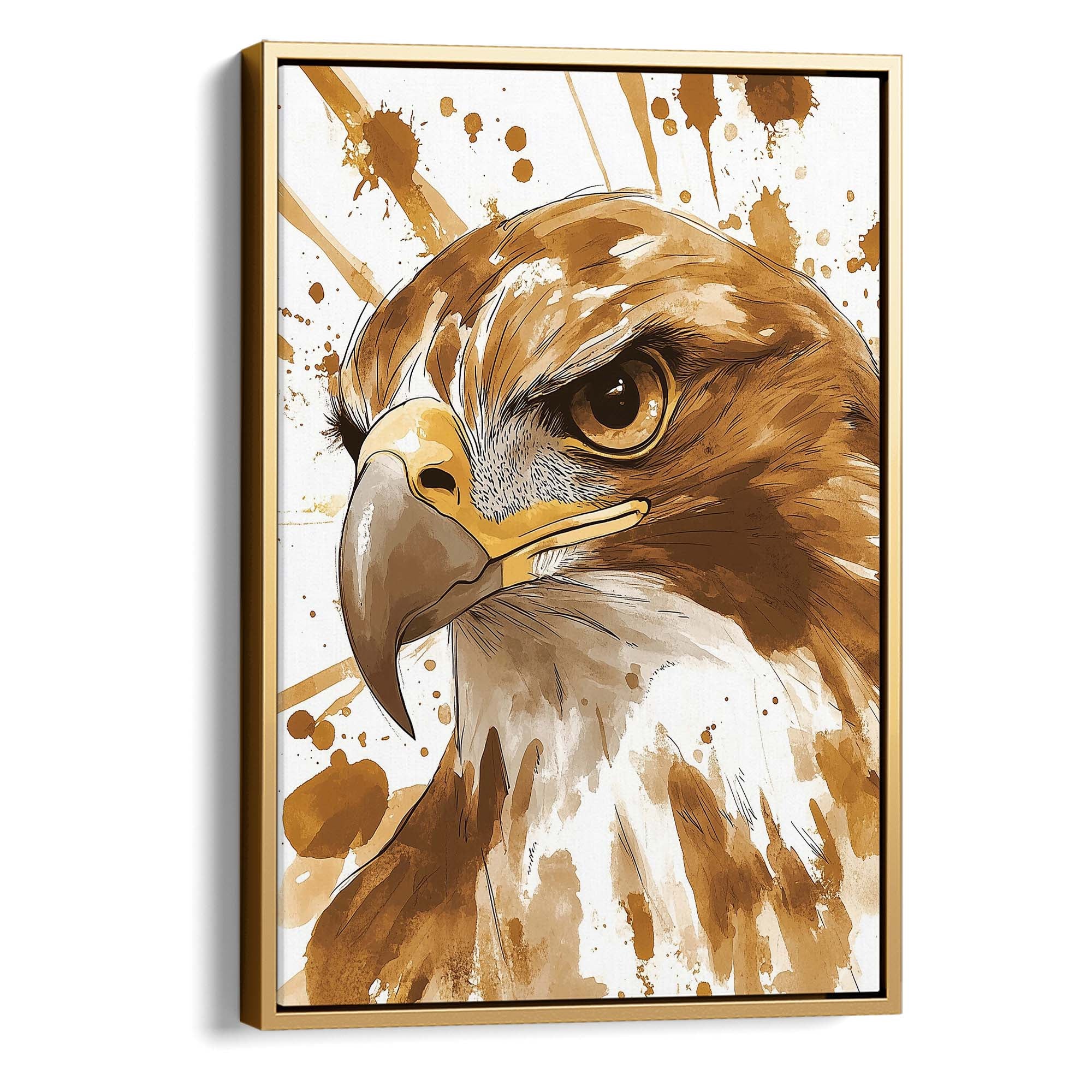 Fierce Eagle Splash Canvas Print
