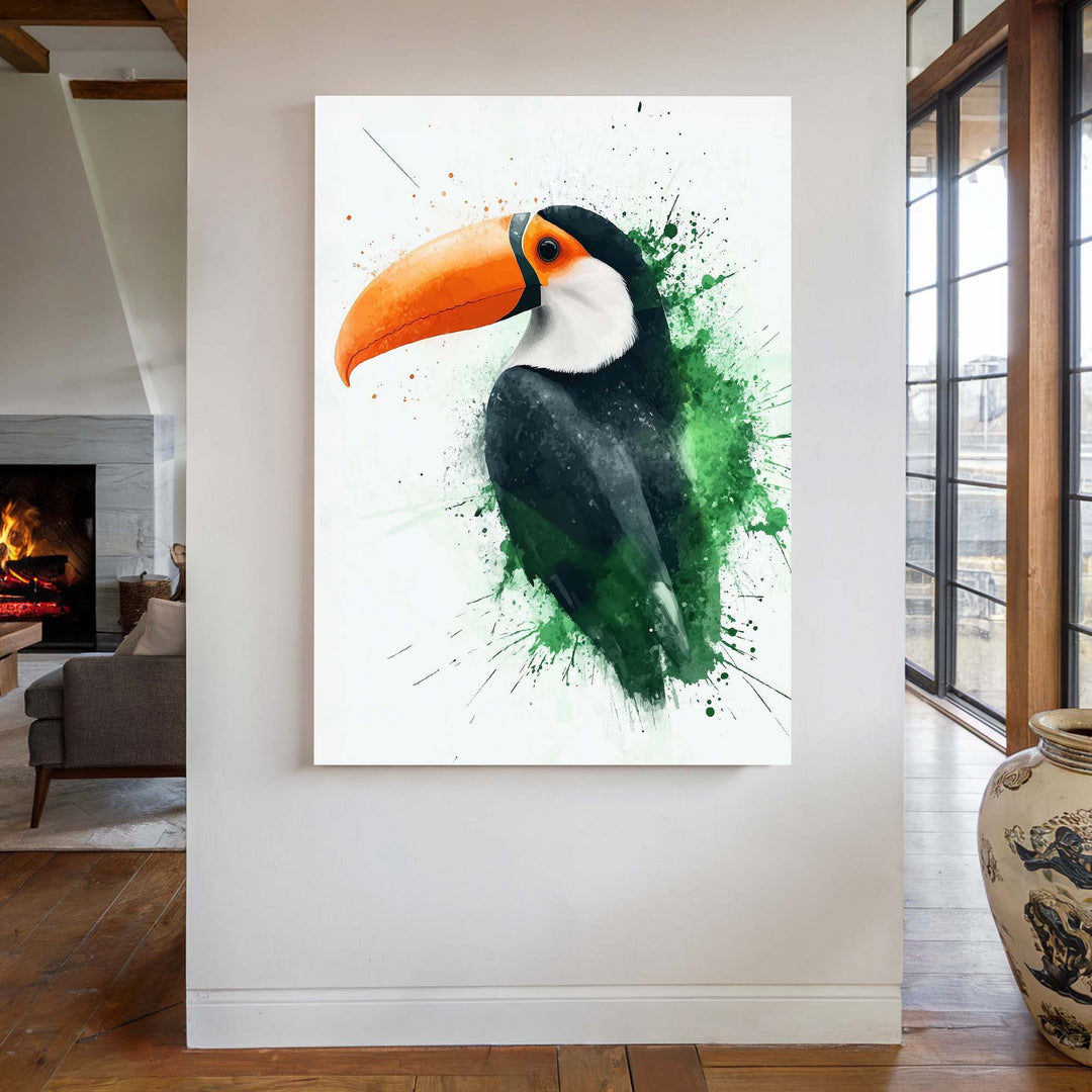 Splashed Toucan Canvas Print Canvas Art Wildfrog Art