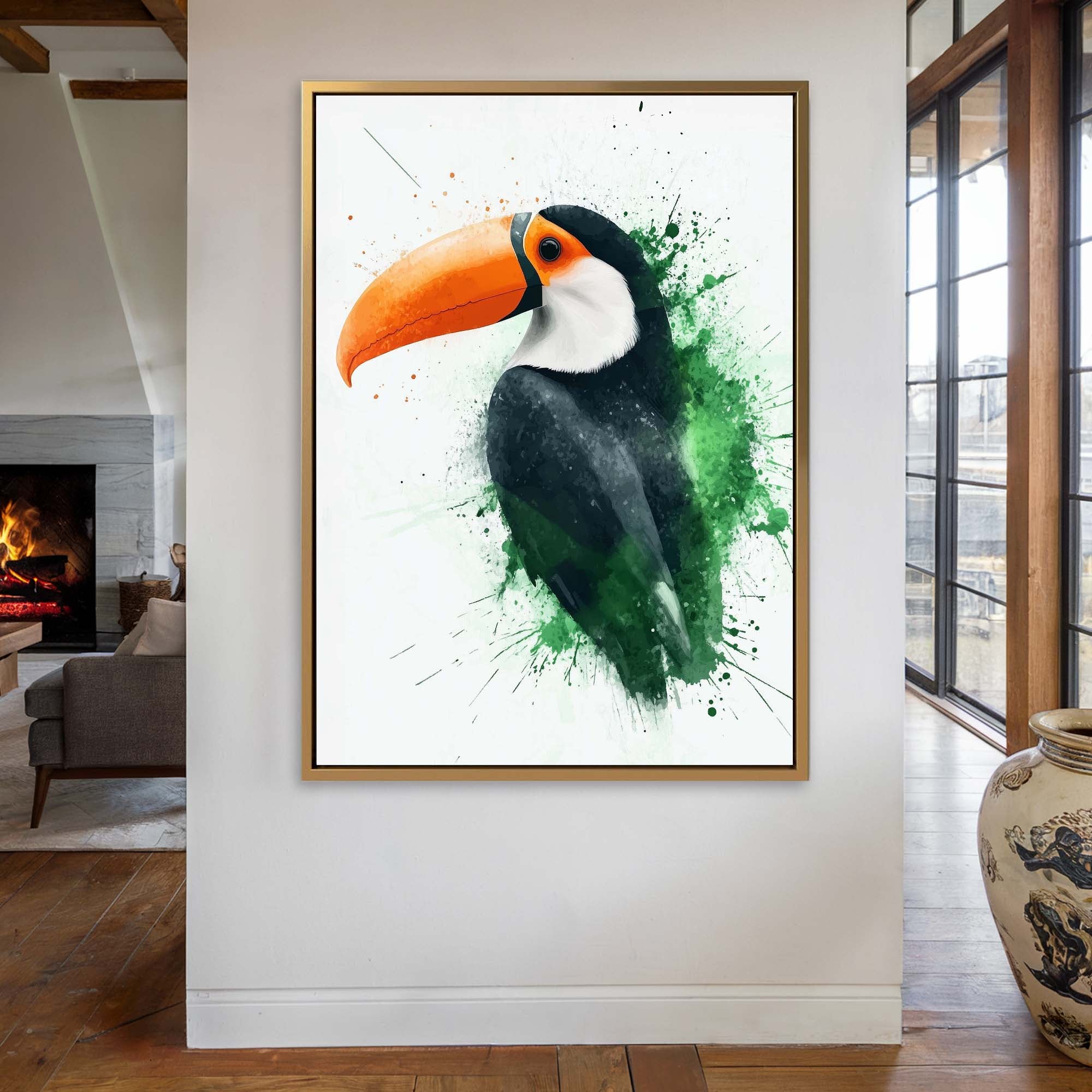 Splashed Toucan Canvas Print