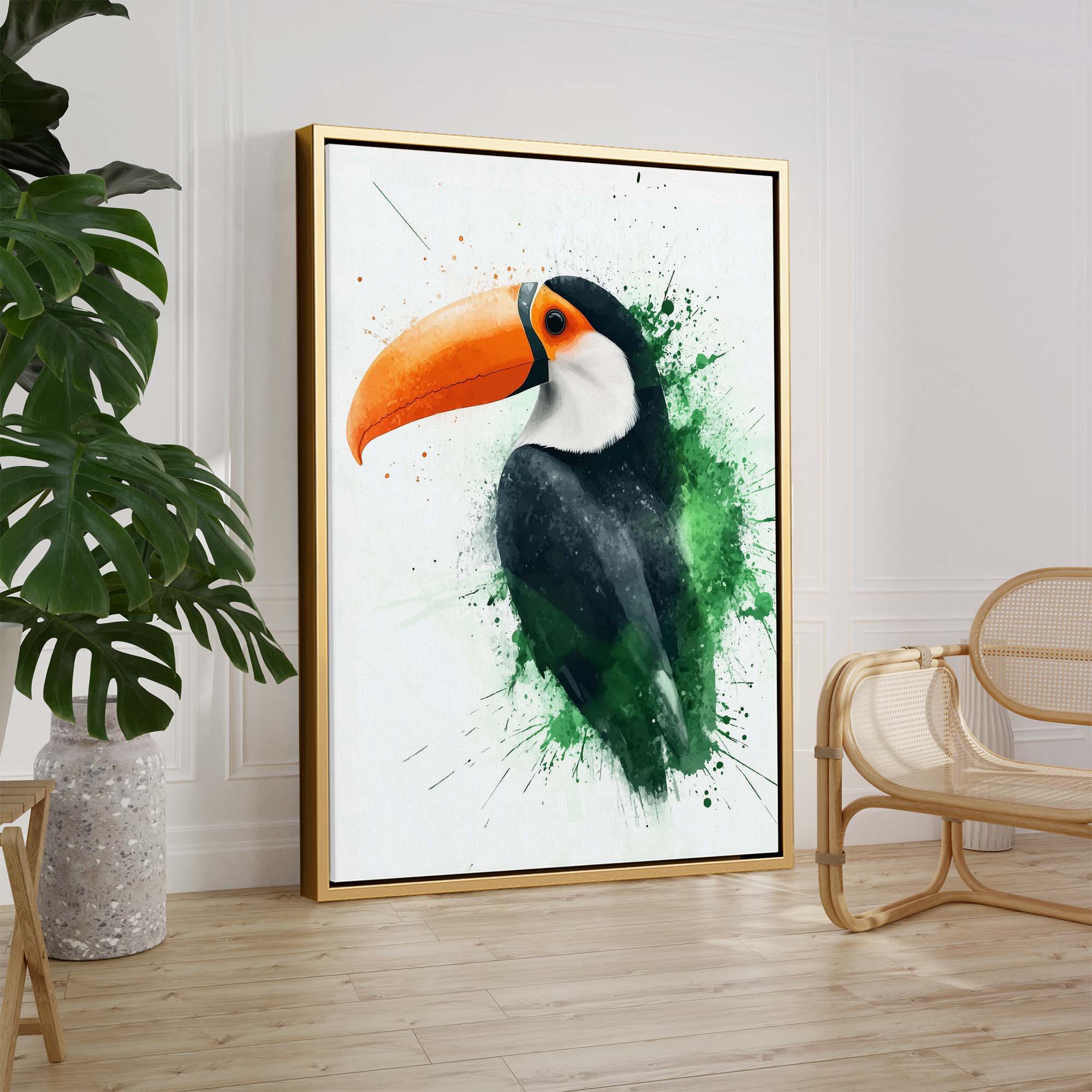 Splashed Toucan Canvas Print