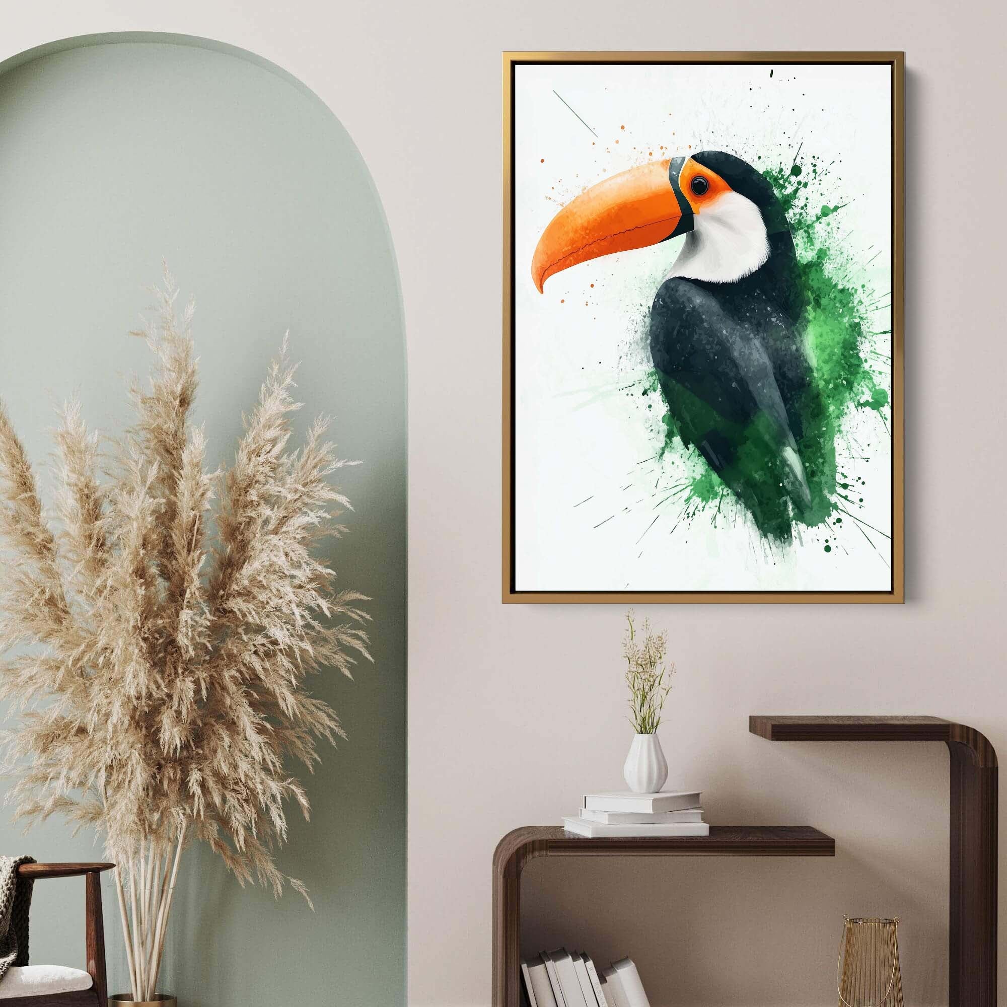 Splashed Toucan Canvas Print