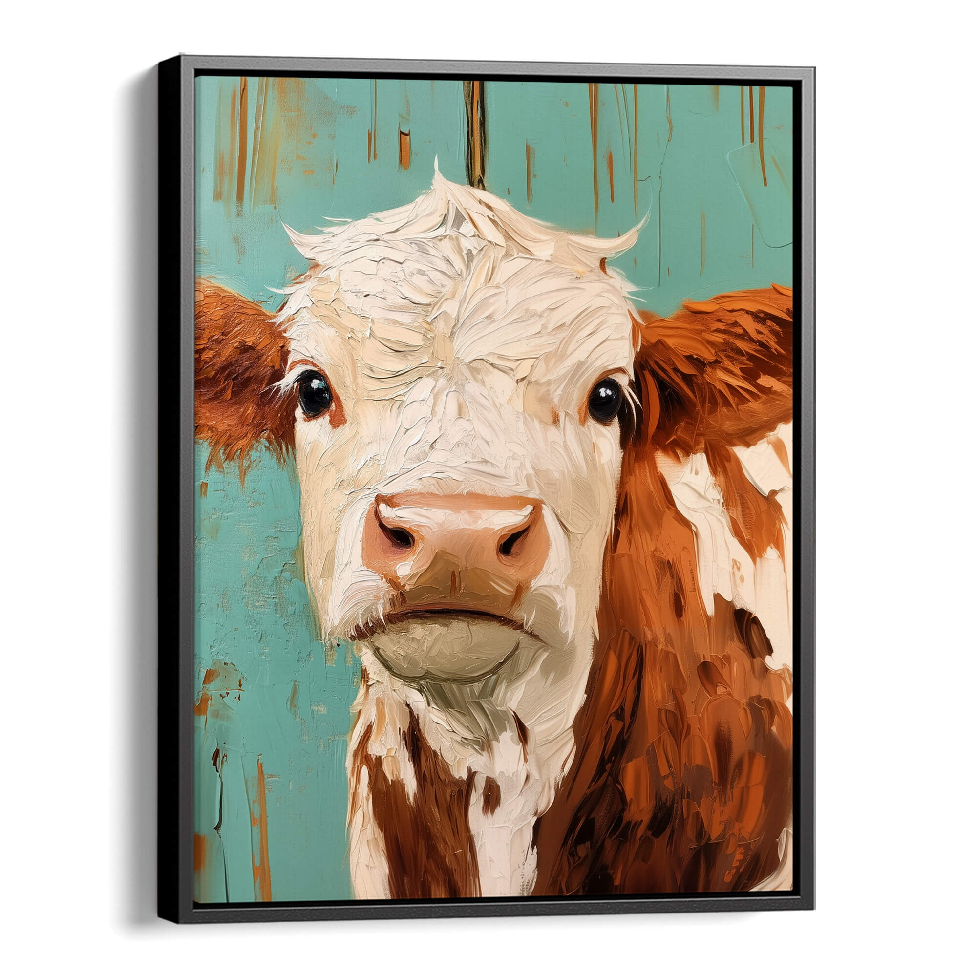 Teal Barn Calf Canvas Print Canvas Art Wildfrog Art