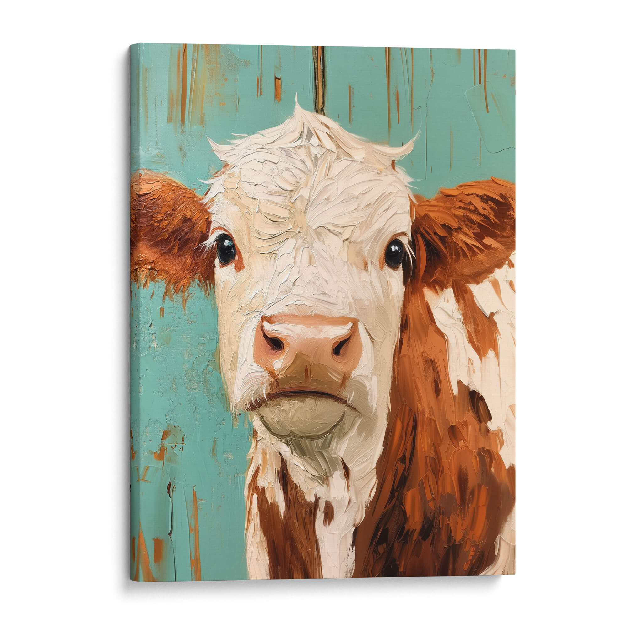 Teal Barn Calf Canvas Print Canvas Art Wildfrog Art