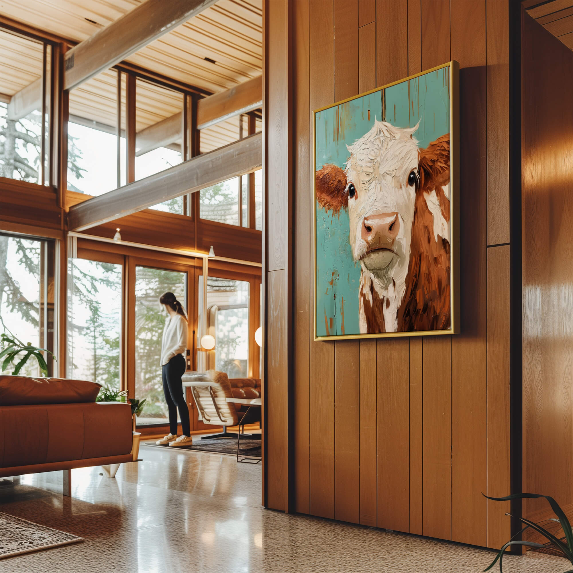 Teal Barn Calf Canvas Print Canvas Art Wildfrog Art