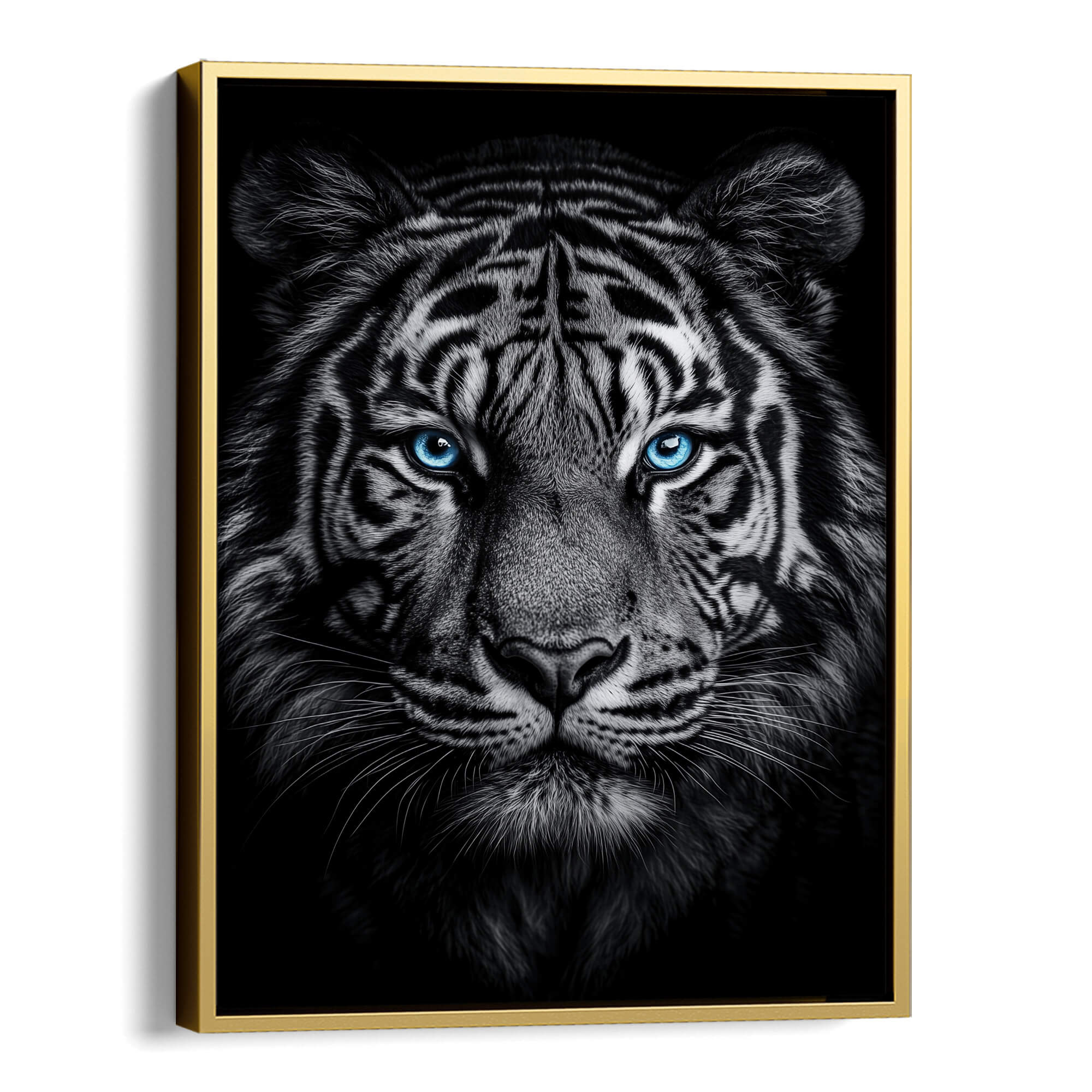 Tiger with Blue Eyes Front View Canvas Print Canvas Art Wildfrog Art