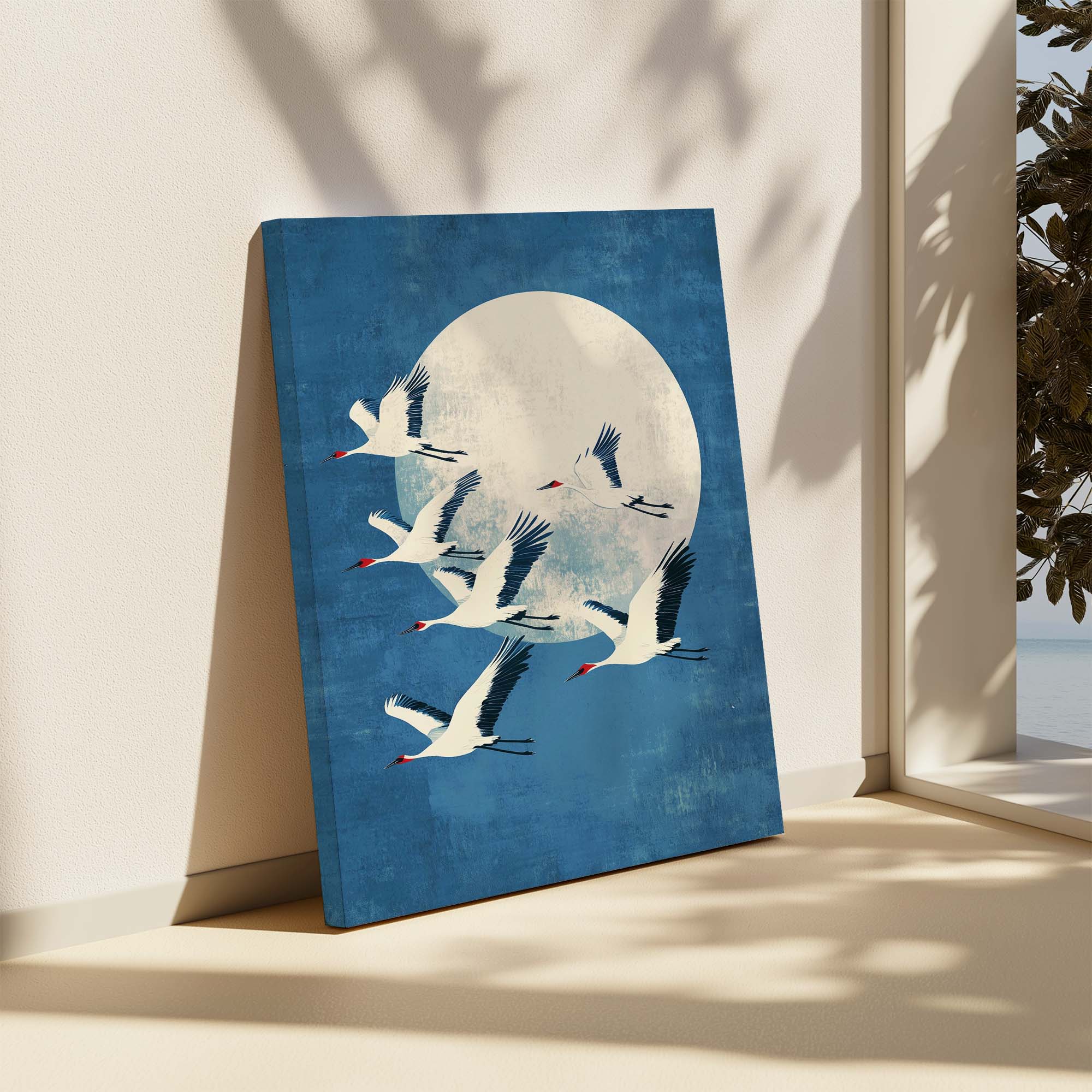 Twilight Cranes Canvas Print