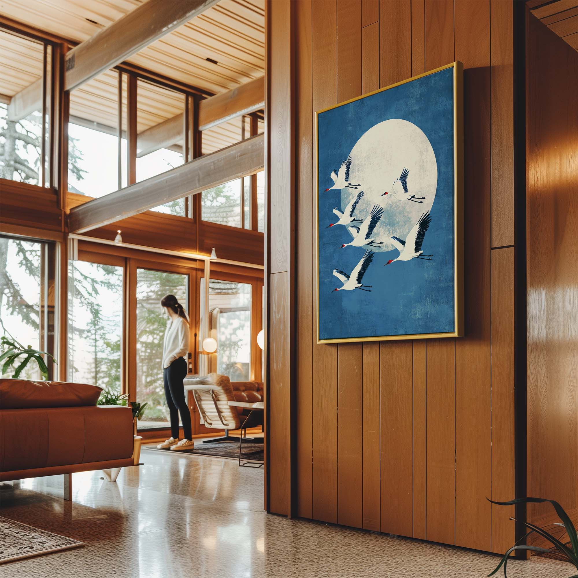 Twilight Cranes Canvas Print