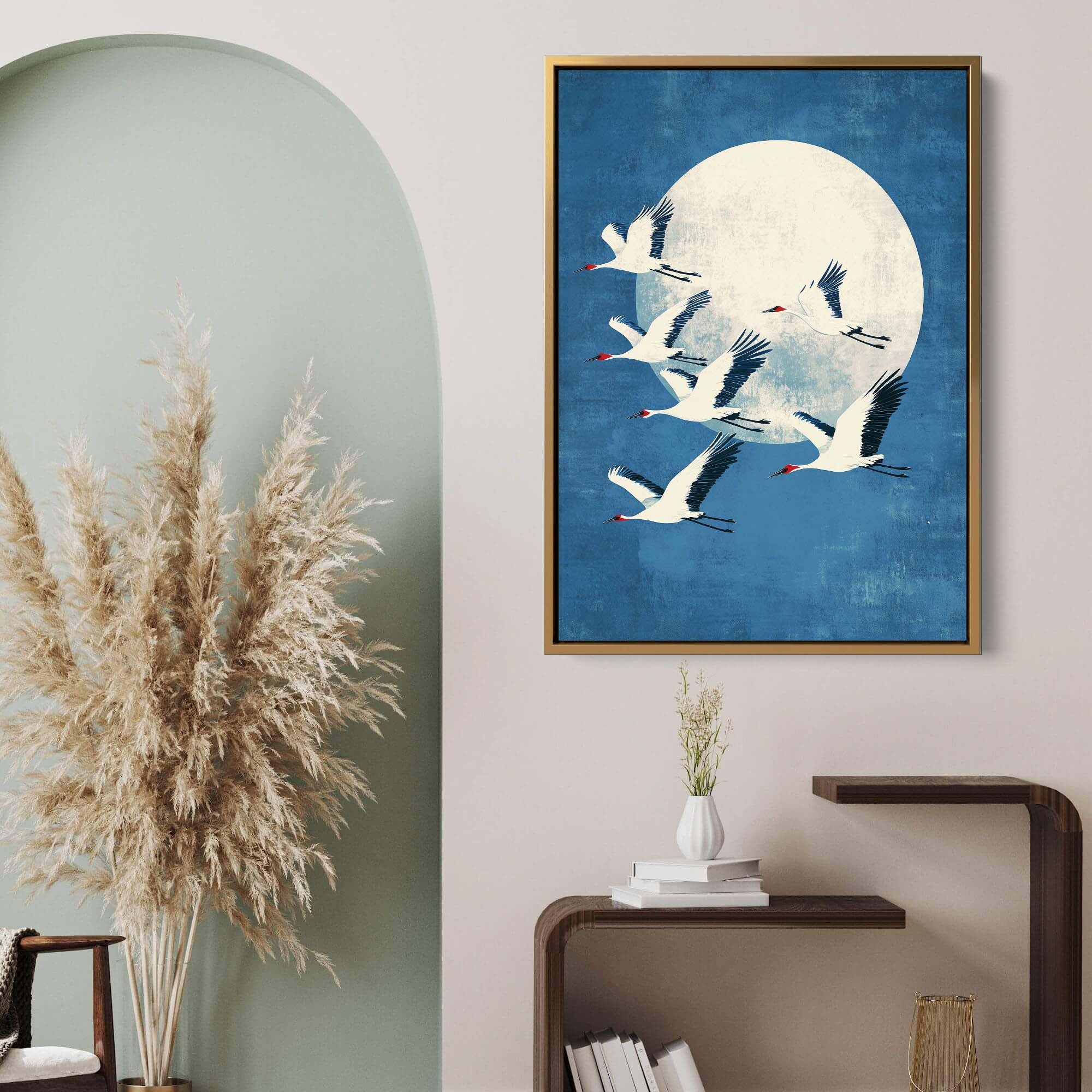 Twilight Cranes Canvas Print
