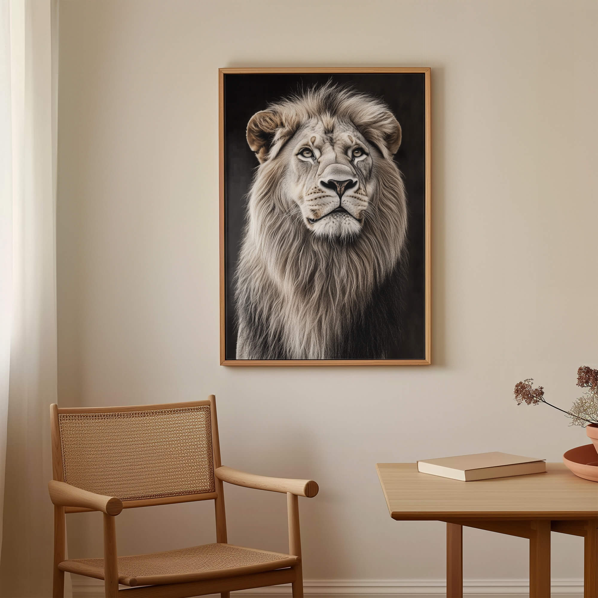 White Lion Looking Sideways Canvas Print Canvas Art Wildfrog Art