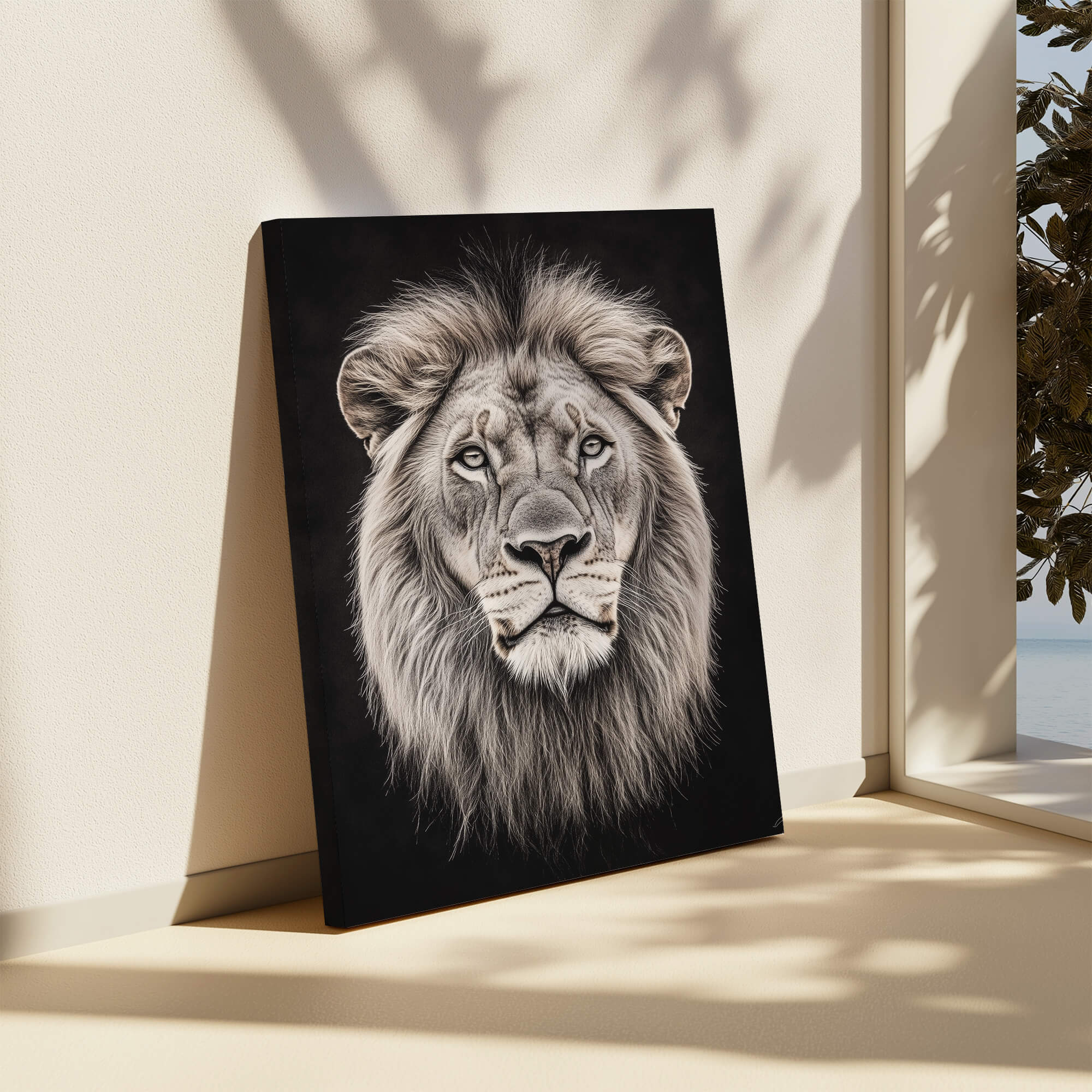 White Lion Portrait Canvas Print Canvas Art Wildfrog Art